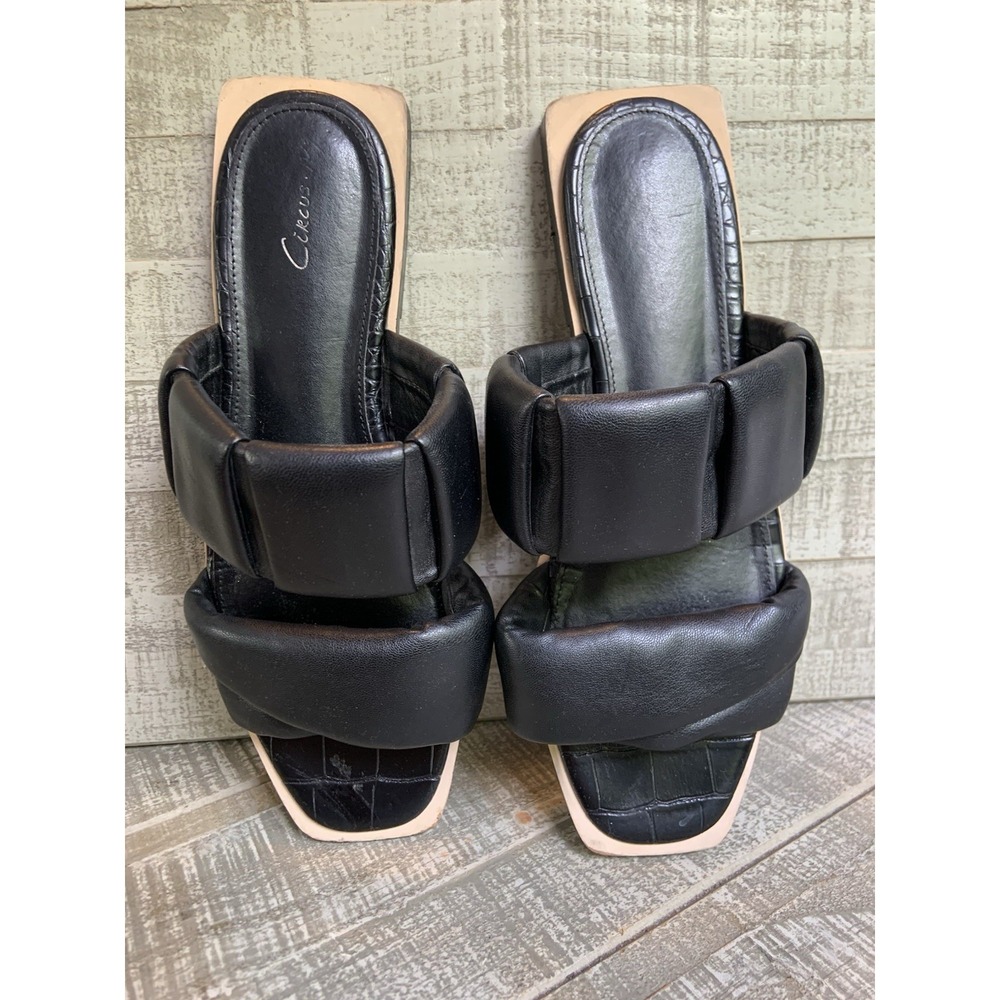 Circus by Sam Edelman Inara Slip on Sandals Women's Size 8.5 Black Puffy Strappy